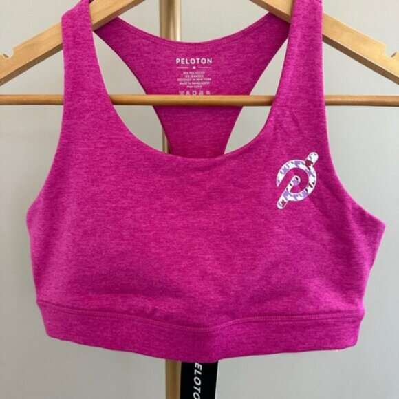 Peloton Heathered Strappy Pink Sports Bra – Medium BNWT - Picture 1 of 5